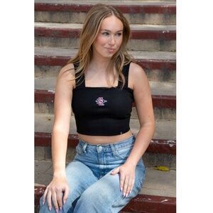 Hype and Vice SDSU Halftime Black Crop Top